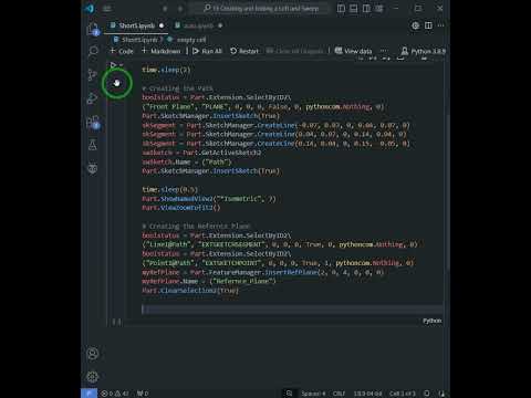 SolidWorks API - Creating a Sketch Profile Sweep #engineering #solidworks #macro #python