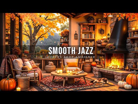 Fireplace Ambience for Smooth Jazz 🍂 Soothing Jazz, Cozy Autumn for Relaxation