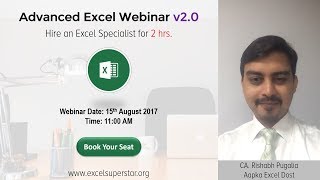 Learn Advanced Excel | online workshop on 15th August