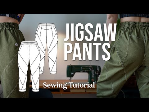 The Jigsaw Pants Sewing Tutorial // Gender-neutral, 16 sizes, 5 lengths \\ Sewing Pattern Sew-along