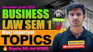 Most Important Topics Business Law | BCom Prog/Hons Sem 1 DU | Regular/SOL/NCWEB