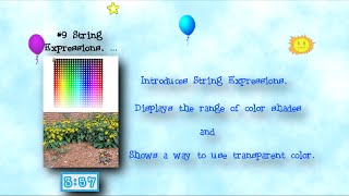 Programming 4 Kids in Scratch 2: Show #9 of 27 - String Expressions, Color Shades & Transparent