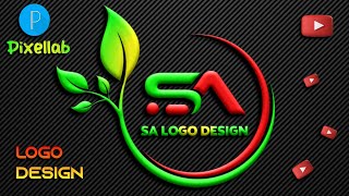Sa logo design | Natural logo design with Pixellab | logo design kaise kare | Logo design Pixellab
