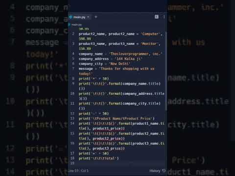 #45 Create an Invoice with Python #100daysofcode with #python #100 #shots