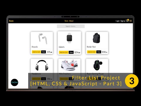 Filter Search List Project HTML, CSS & JavaScript  - Part 3