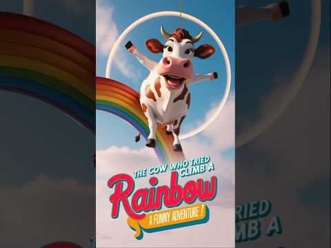 🌈🐄 The Cow Who Tried to Climb a Rainbow – A Hilarious Adventure! 😂☁️ #Shorts #FunnyCow