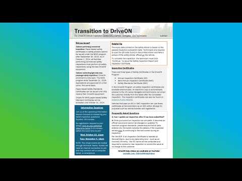 Transition to DriveON Bulletin 6 - Released October 21, 2024.