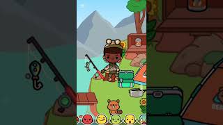 Fishing and Cooking Fun 🎣🔥 #TocaBoca #FishingTrip #CampingVibes #TocaShorts