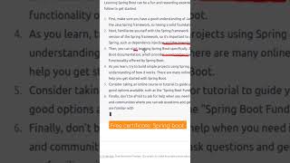 ChatGPT: learn spring boot #chatgpt #springboot #freecertificate