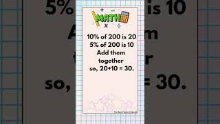 Easy Percentage Trick! Calculate 15% in Seconds | Fast Math Hack for Students #shorts#Shorts#mathtip