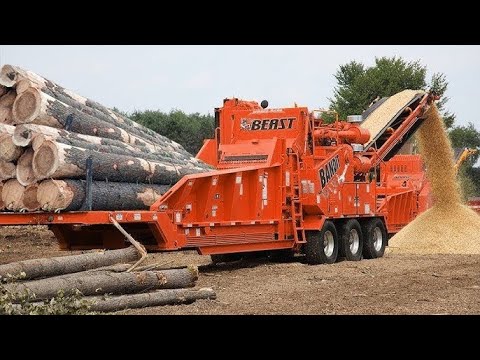 Extreme Dangerous Monster In The Woodworking Industry, Modern Wood Chipper Makes Whole World Admire