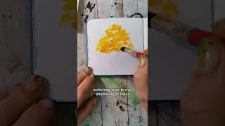 🍁🌳🍁🌳 Easy Fall tree with watercolor. #easywatercolor #watercolor