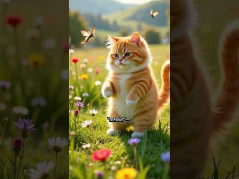 Whiskers Chases Tail #cat #stories #english #youtubeshort #funnycats