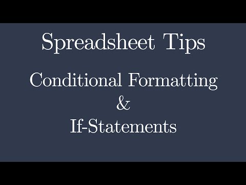 Spreadsheets: Conditional Formatting