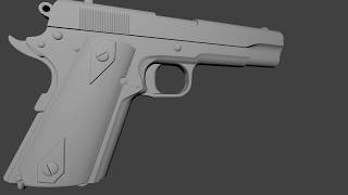 M1911 High Poly - Modeling in Blender