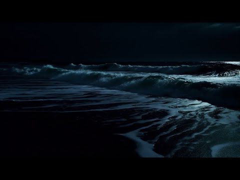 Peaceful Ocean Waves | Ocean Waves at Night for Deep Sleep - Relaxing Tropical Beach at Night