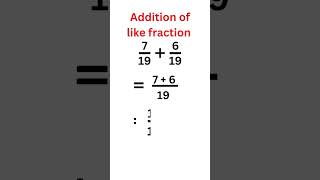 Addition of like fraction | Q.No. 5 #maths #mathsolution #fraction