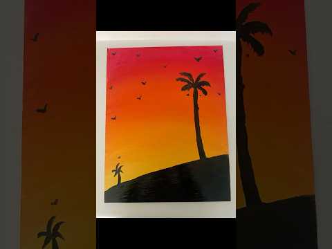 DIY canvas nature painting #shorts #youtubeshorts #canvasart #homedecor #artist #fyp #youtube
