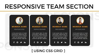 Responsive Team Section Using Only CSS Grid
