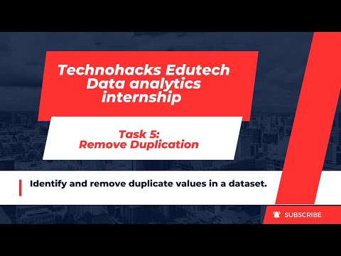 Technohacks Data Analytics Internship Task 5 Remove Duplication