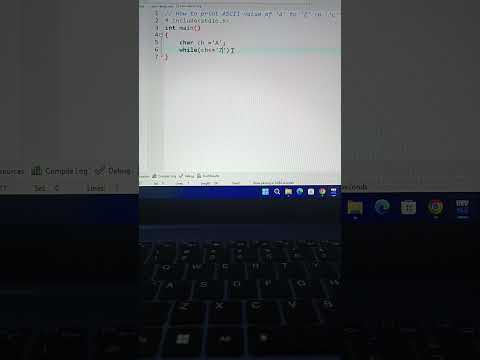 #6 How to print "ASCII value of capital A to Z " in C programming  #cprogramming #coding #subscribe
